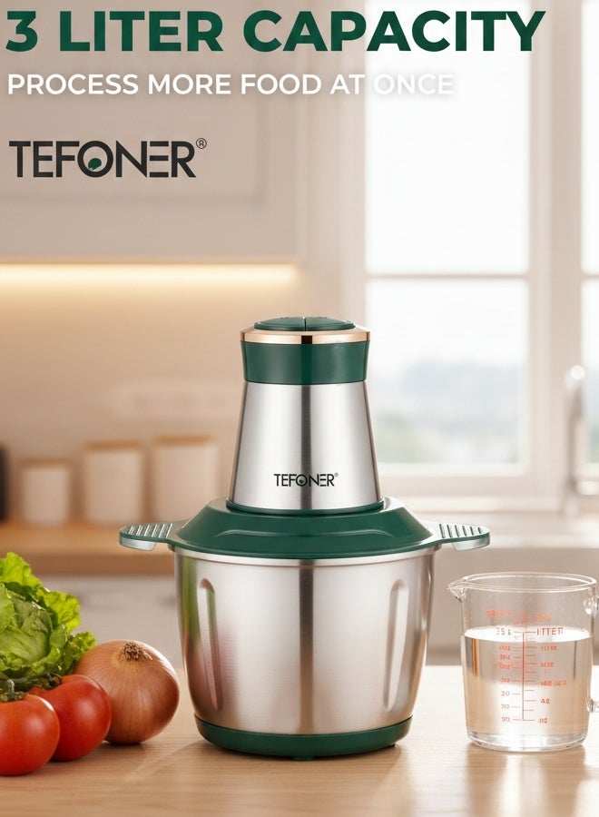 تيفونر مفرمة لحم وقطاعة خضار كهربائيه قوية بأربع شفرات. فرامة كهربائية بقوة 1000 واط. مفرمه لحم كهربائية بشفرات من الاستانل ستيل القوي المقاوم لصداء. فرامة لحم بسعة 3  لتر. فرامة خضار سهلة التنظيف. - Image 3